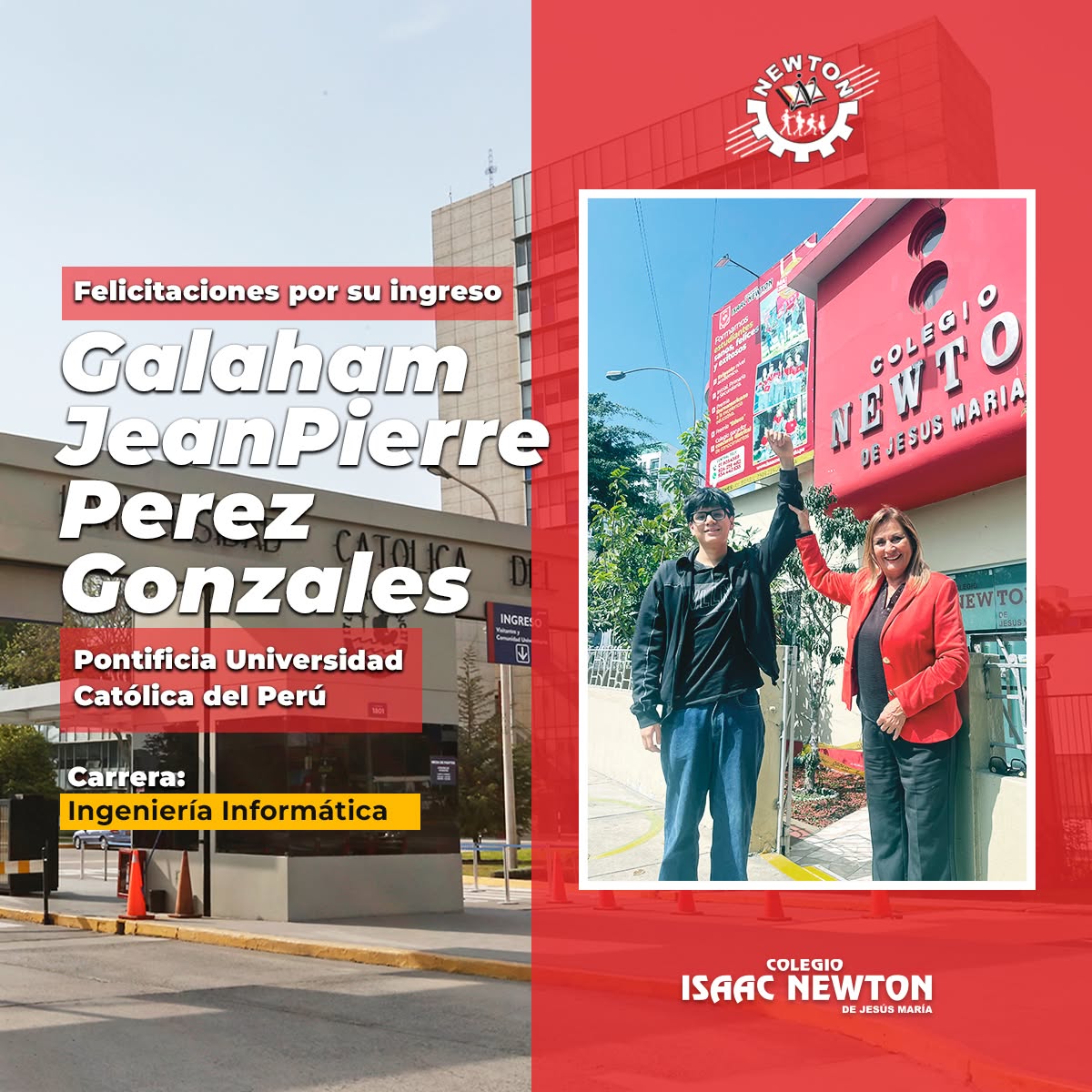 Galaham Pérez, ingresante a Ingeniería Informática en la PUCP